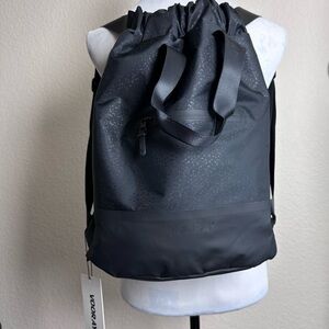 Vooray Flex Cinch Backpack Black FOIL Nylon Lightweight Drawstring Brand New